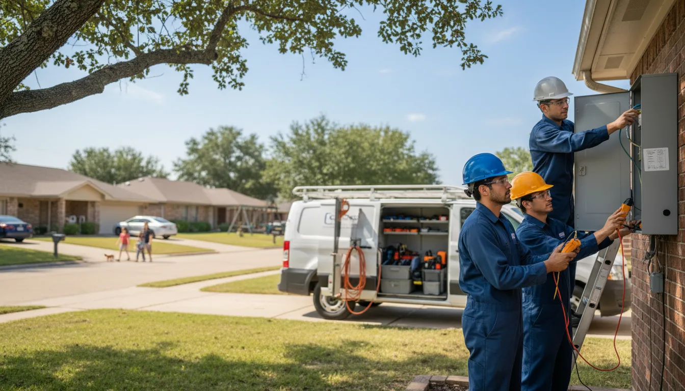 Certified electrician providing emergency electrical services in Giddings, TX